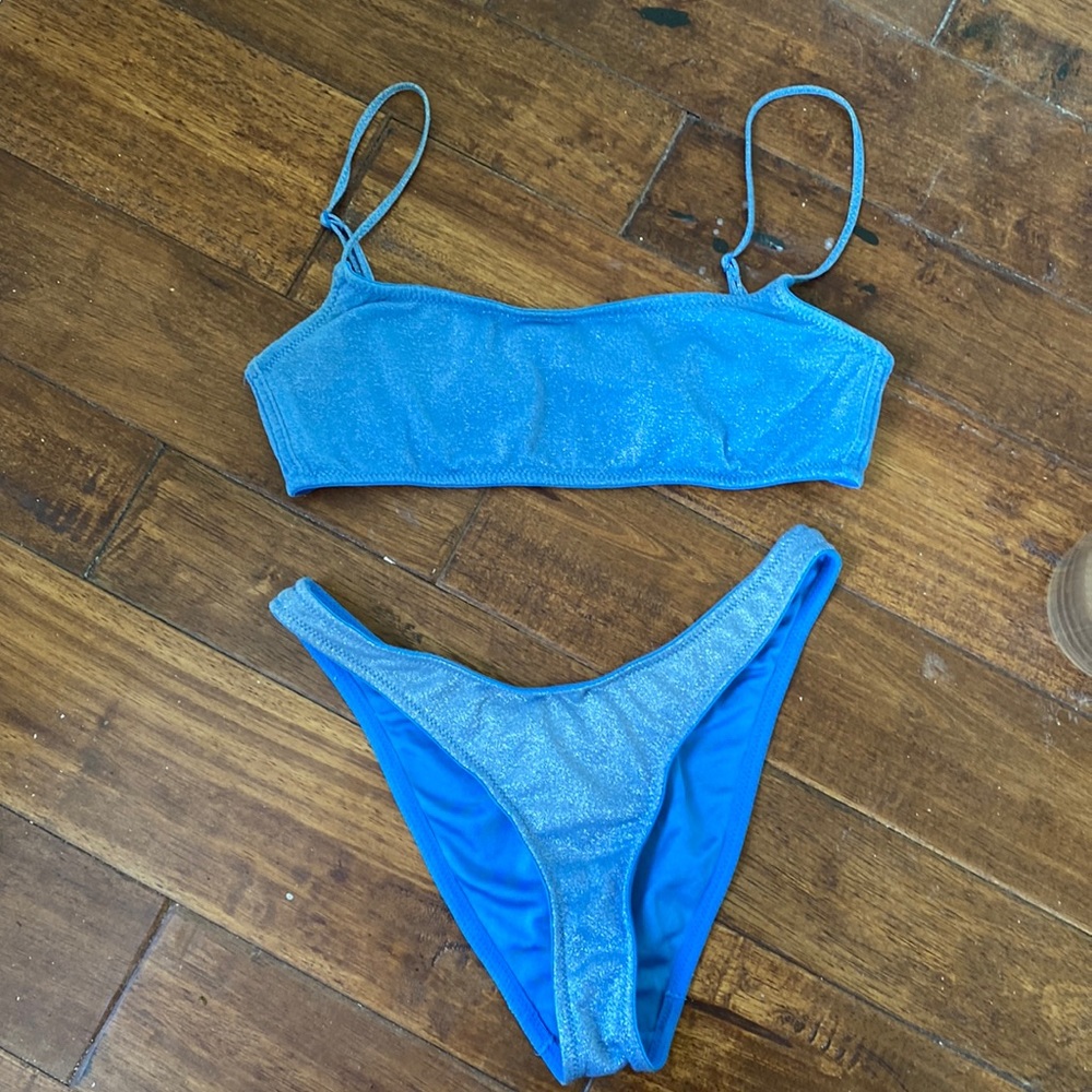 Triangl blue bikini set